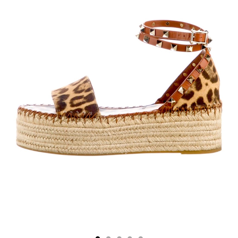 Valentino Rockstud leopard print espadrilles, bag & box. Worn twice